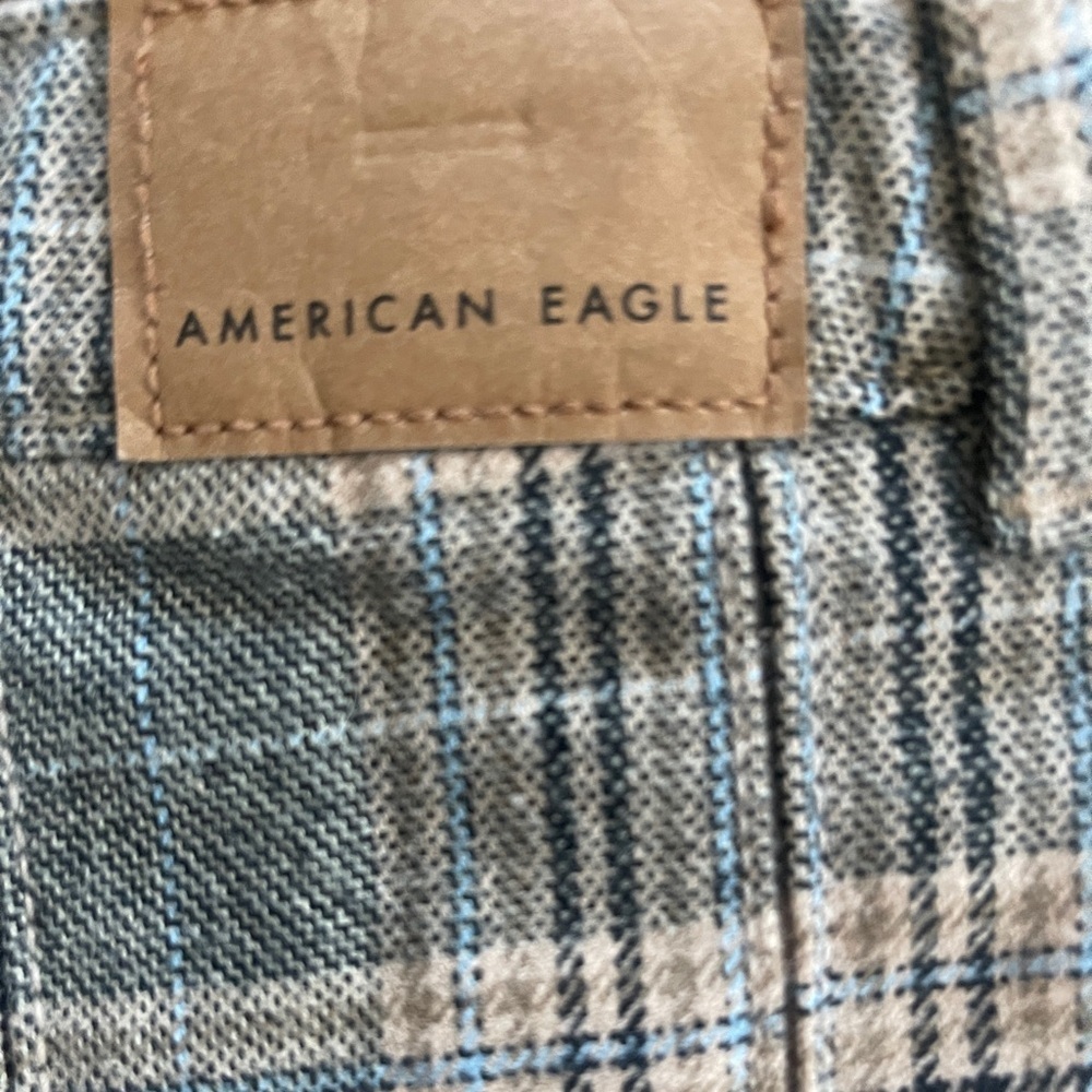 American Eagle Plaid Pleated Mini Skirt Size 2 Gray Brown Preppy Y2K Fall - Picture 5 of 9